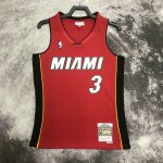 Maillot de Basket #3 Dwyane Wade Heat 2005-06 M&N Vintage Rouge Imprimé